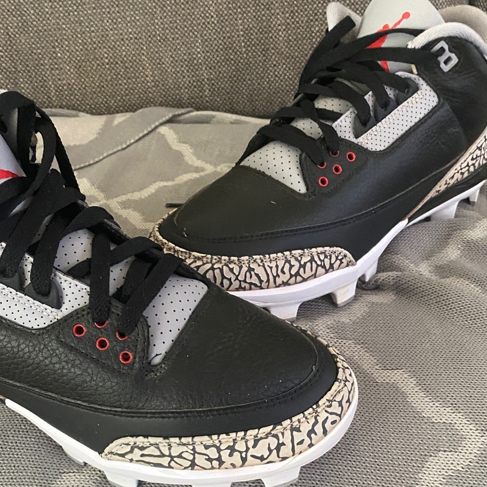 Jordan 3 Retro MCS 'Black Cement' Mens Baseball Cleats **USED ONLY A FEW TIMES**